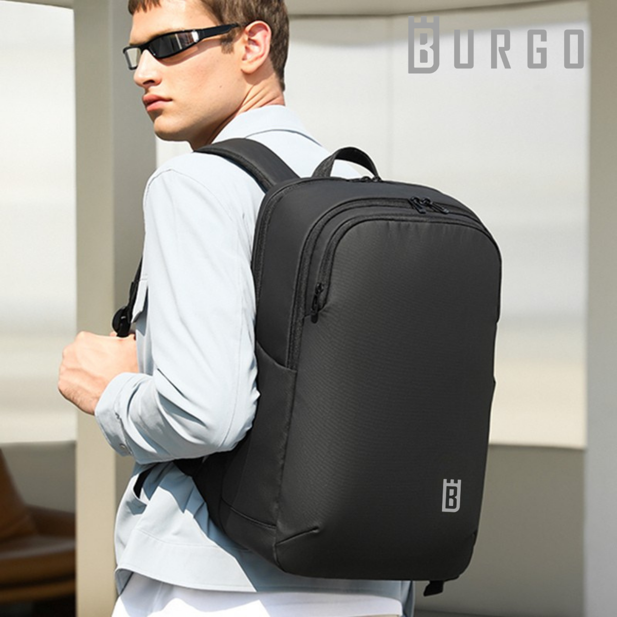 Mochila Toledo Burgo negra en uso