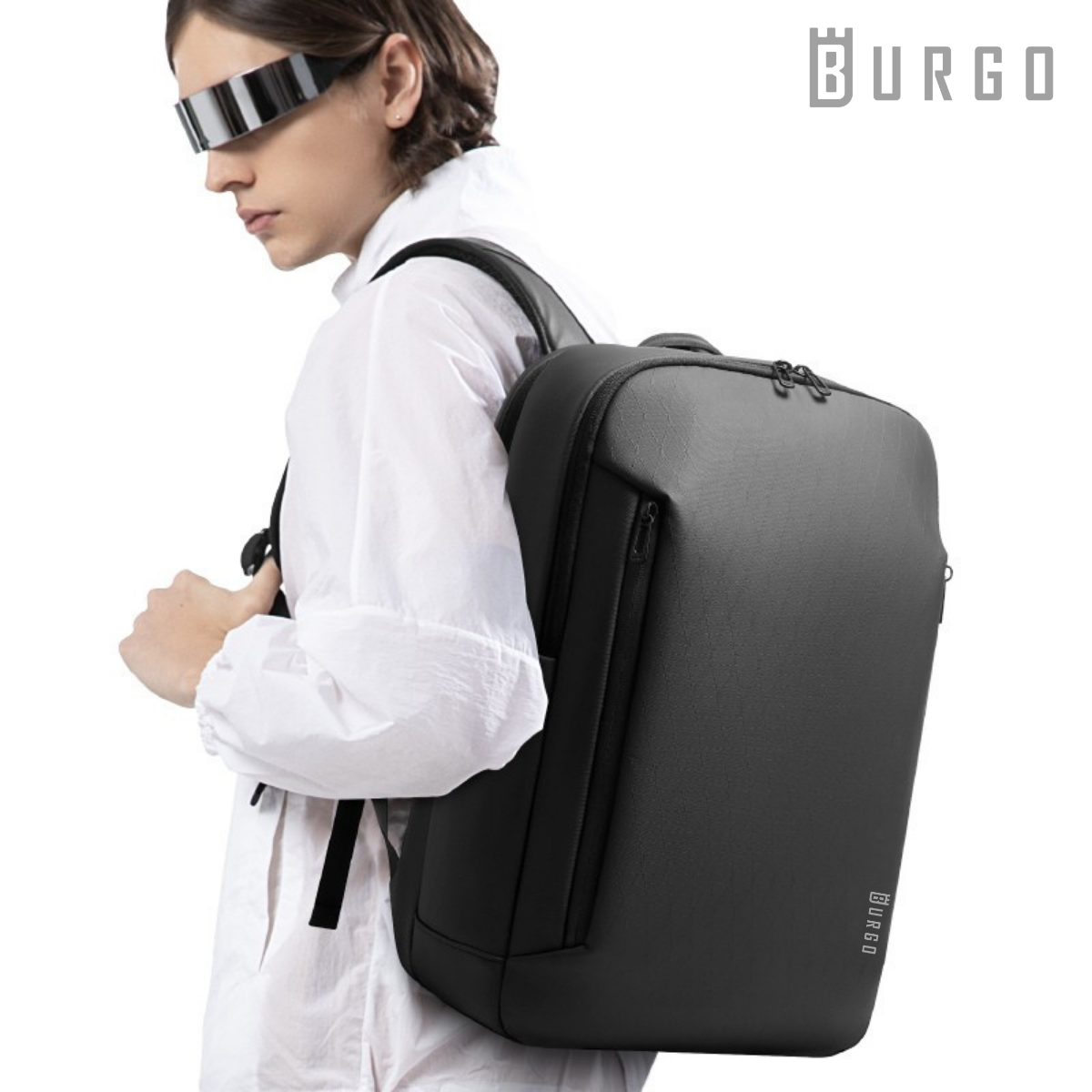 Mochila Verona Burgo negra en uso